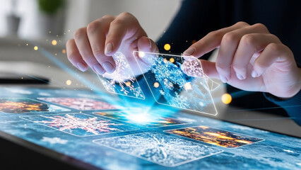 Designer Interacting with AI-Powered Holographic Design Interface