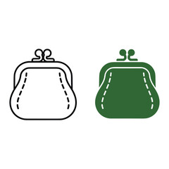 Obraz premium Two Green and Black Handbags with Clasp and Stitching