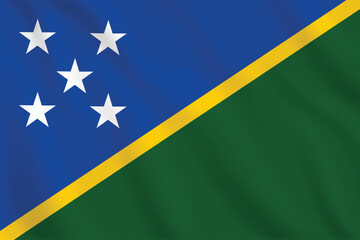 3d illustration waving flag of Solomon Islands . Vector flag of Solomon Islands Symbol of Solomon Islands.