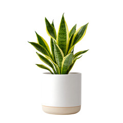 Indoor plant in ceramic pot PNG isolated on transparent background