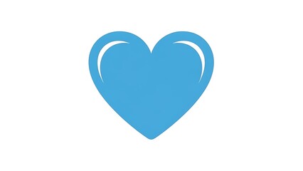 Blue heart icon on white background for various uses