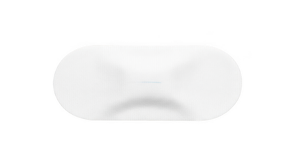 White oval shape with subtle texture and shadow on black background object isolated