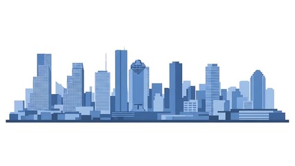 Fototapeta premium City skyline silhouette urban architecture isolated design