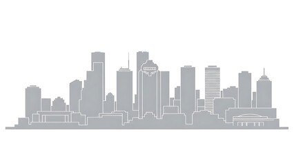 Fototapeta premium City skyline silhouette vector illustration on white