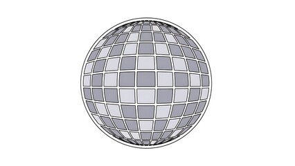Geometric grid sphere on white background for visual design