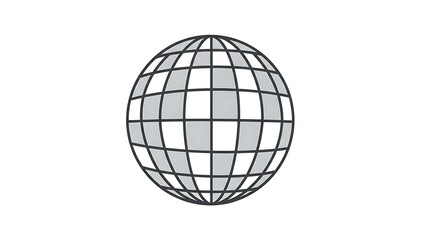 Geometric world globe illustration on white background