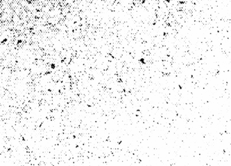 Macro black halftone dots and scattered speckles forming a light dust and ink-splatter noise texture, isolated on a transparent background with alpha channel.