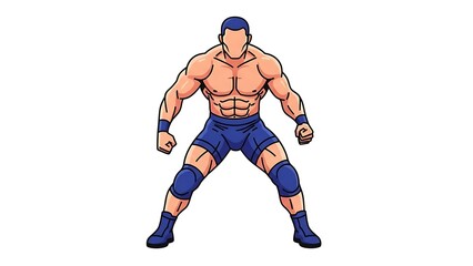 Naklejka premium Muscular male figure in athletic pose isolated on white