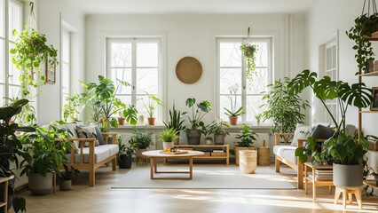 Indoor Plants Flourishing in Winter Light