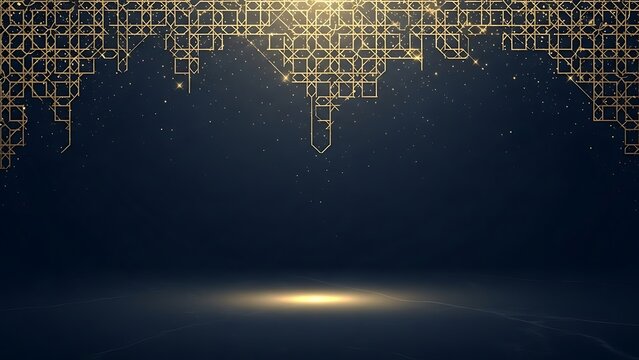Digital world map on dark background with golden connections - Powered by Adobe