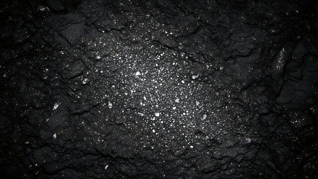 Dark asphalt road surface with white specks and cracks - Powered by Adobe
