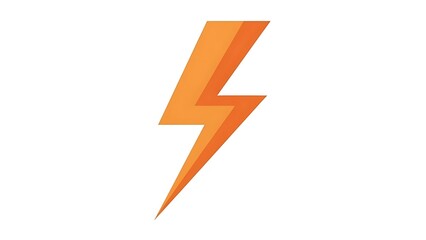 Orange lightning bolt graphic on white background vector