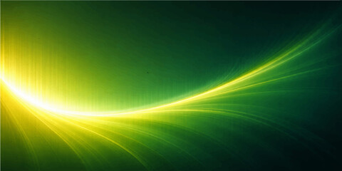 A digital art wallpaper featuring a glowing green and blue wave pattern with flowing light curves and a wavy motion effect on an abstract vector texture backdrop for technology design