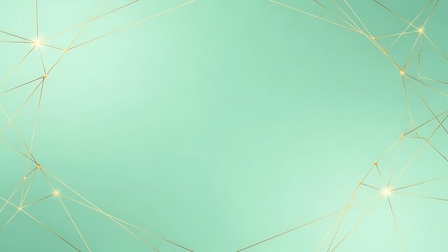 Elegant gold constellation pattern on soft mint background - Powered by Adobe