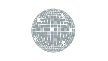 Shiny disco ball illustration on white background