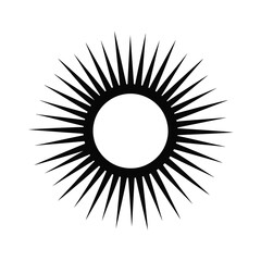 Fototapeta premium Abstract sunburst design featuring radiating lines and a central void a striking silhouette