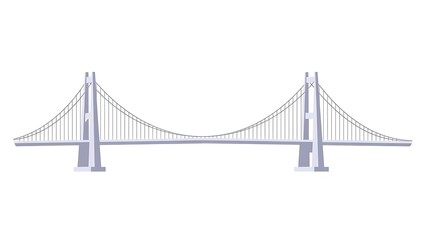 Suspension bridge illustration on white background vector design