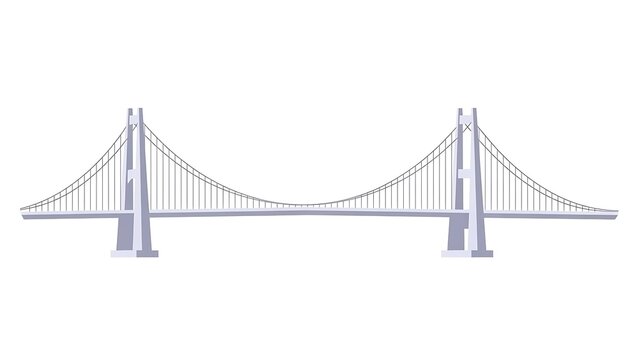 Suspension bridge illustration on white background vector design