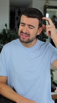 Man with an itchy scalp 
