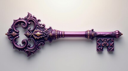 Intricate purple key decoration