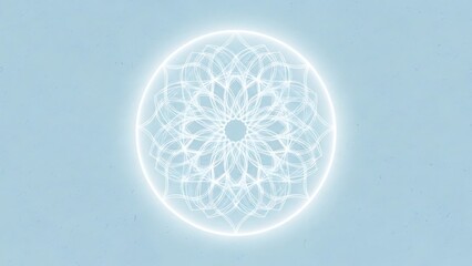 Beautiful white mandala design on light blue background