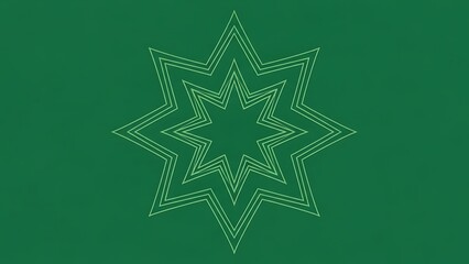 Geometric star design on green background