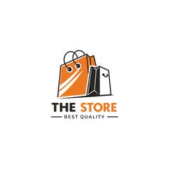 modern online shopping logo design with shopping bag concept, suitable for websites, mobile apps, and digital marketplaces