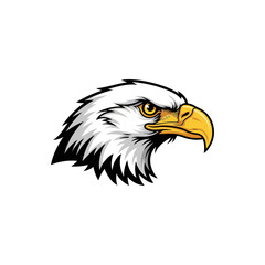 Cartoon eagle head illustration with fierce gaze.