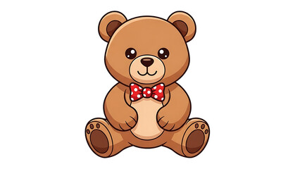 Obraz premium A cute cartoon teddy bear sitting on transparent background
