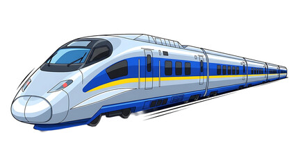 Fototapeta premium A sleek and modern bullet train on transparent background