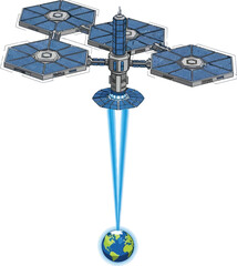 Space Based Solar Power Station Beaming Energy