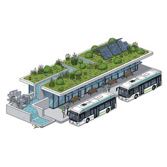 Sustainable Green Bus Stop with Solar Power