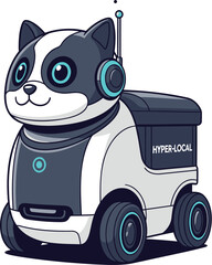 Hyper-Local Delivery Robot Cat Character