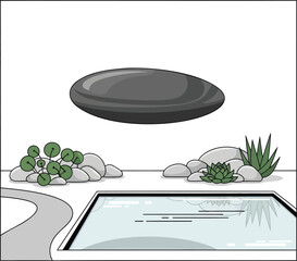 Minimalist Modern Pool with Zen Garden