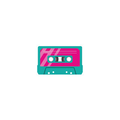 Fototapeta premium Vibrant Retro Cassette Tape Illustration Artwork.