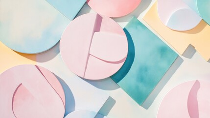 Abstract geometric shapes in pastel colors. (2)