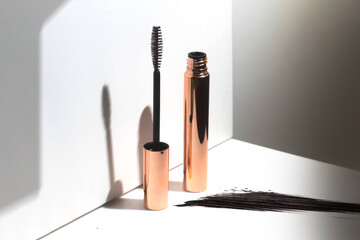 black mascara beauty cosmetic makeup fashion product mockup close-up view