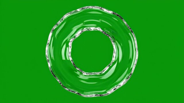 Green Screen Refractive Shockwave Ring Expanding with Distortion Blast 3D Render