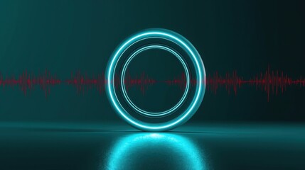 Futuristic sound wave in a circle