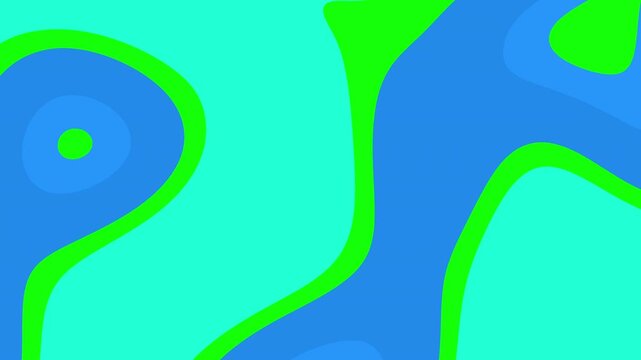 Dodger Blue and Green Liquid Flow Abstract Animation
