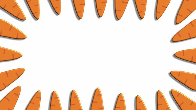 Creative carrot border pointing inward on white background design template