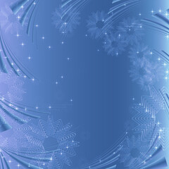 New Year and Christmas background with snowflakes for postcards, invitations, websites, congratulations.