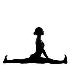 Woman in split yoga pose silhouette image