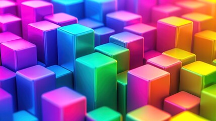Fototapeta premium Abstract colorful 3D cubes