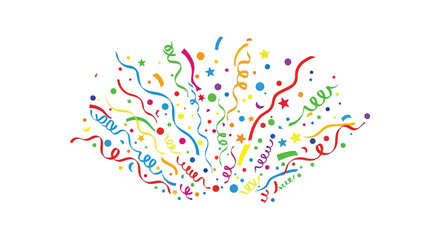 Naklejka premium A vibrant burst of colorful confetti and streamers creates a festive and celebratory atmosphere