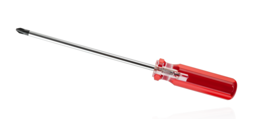 Phillips screw driver red colors isolated on white background isolated in white background with clipping path. Design element.