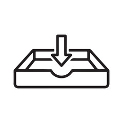 Obraz premium Inbox Icon with Down Arrow and Text for Communication