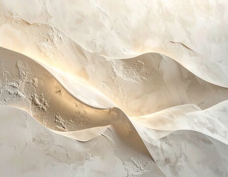 A beautiful bride in a pink silk wedding dress with lace texture celebrates her marriage amidst the white sand dunes of Death Valley's desert