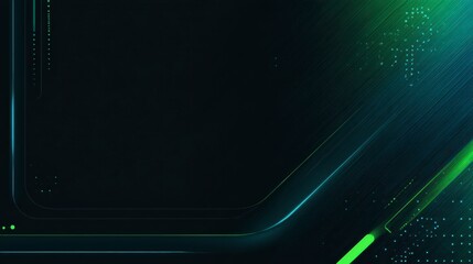 Abstract Technology Backdrop: A sleek, modern digital backdrop, designed with clean lines and luminous accents, is rendered in an evocative palette of electric greens and blacks.