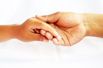 Tender Moment of Unity Between Two Hands